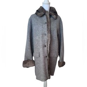 Hilary Radley Vintage Canadian Wool Coat w/ Real Fur Trim